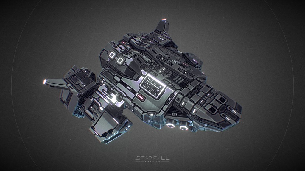 In-game model of a small neutral spaceship.
Learn more about the game at http://starfalltactics.com/ - Starfall Tactics — Cerera cruiser - 3D model by Snowforged Entertainment (@snowforged) 3d model