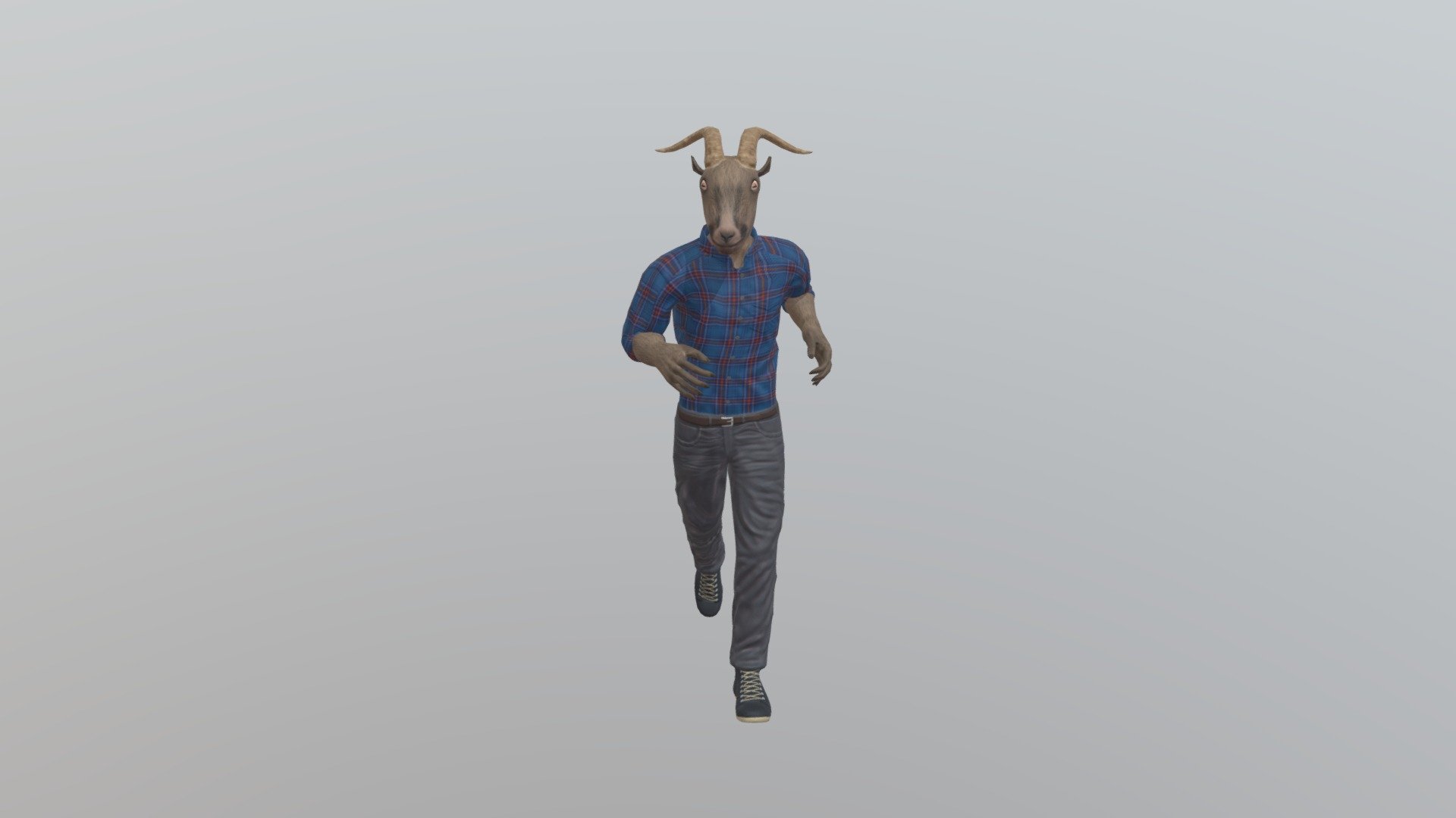 Stylized humanoid goat character 3d model