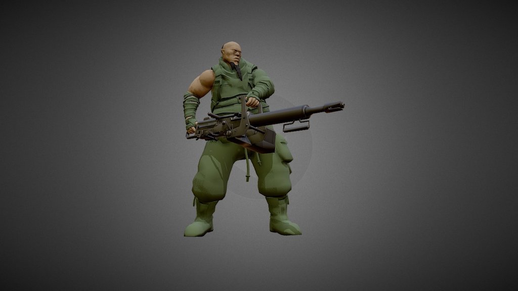 Tank Sketch Fab Test 04 Baked - 3D model by adambatham 3d model