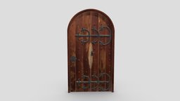 Castle Door 03 Low Poly Realistic gate, castle, wooden, dungeon, retro, medieval, unreal, era, antique, rusted, ready, gothic, prison, jail, middle, realistic, old, fortress, engine, age, real, aged, unity, game, 3d, pbr, low, poly, church, door