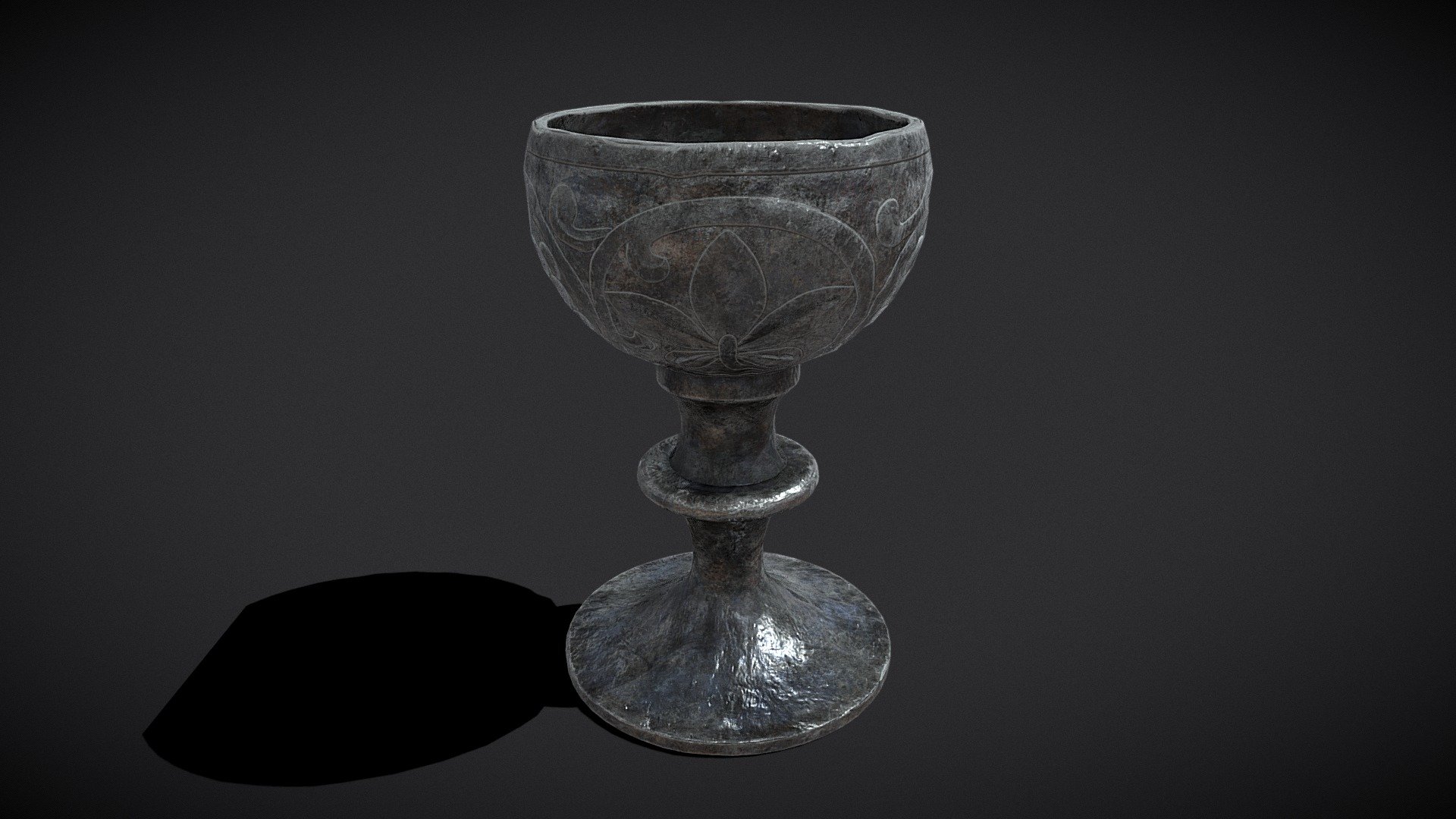 Iron Chalice 
VR / AR / Low-poly
PBR approved
Geometry Polygon mesh
Polygons 3,408
Vertices 3,362
Textures 4K PNG
Materials 1 - Iron Chalice - Buy Royalty Free 3D model by GetDeadEntertainment 3d model