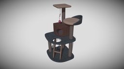 Cat tree house tree, cat, bed, assets, furniture, props, house, home, interior, cattree, cattreehouse