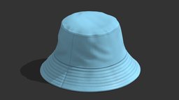 Bucket Hat Low Poly Realistic hat, bucket, cap, fishing, hunter, fashion, clothes, travel, protection, fisherman, realistic, head, cotton, fisher, hiking, character, asset, game, low, poly, clothing