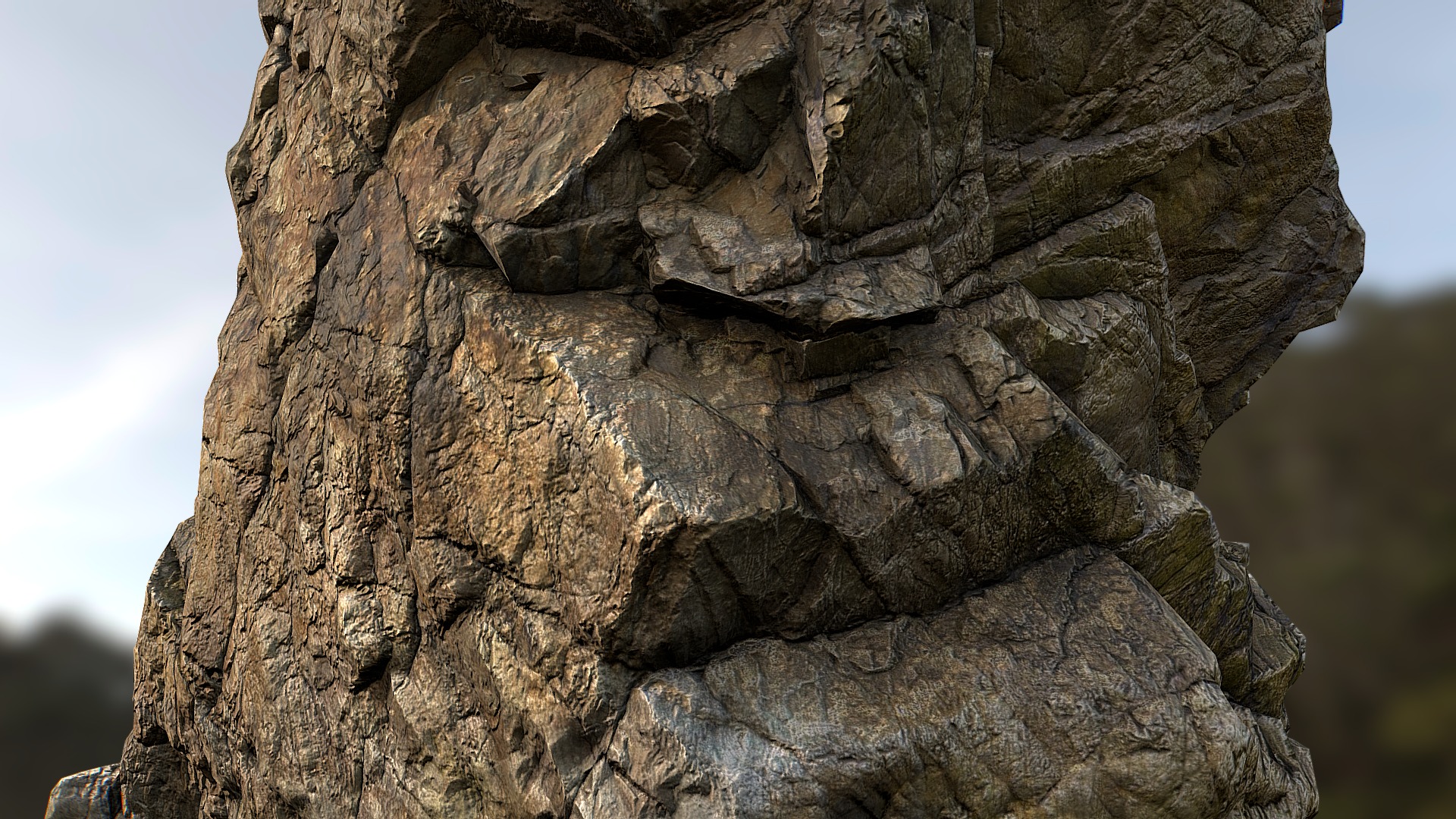 3D scan conformed for real-time use, PBR materials constructed with the help of Unity's De-Lighting app. Shot in bright sunshine on location near Malin Head, Donegal, Ireland.

To find out more about how this was put together, check out www.petemcnally.com - Sea stack 3D Game ready asset - Buy Royalty Free 3D model by petemc 3d model