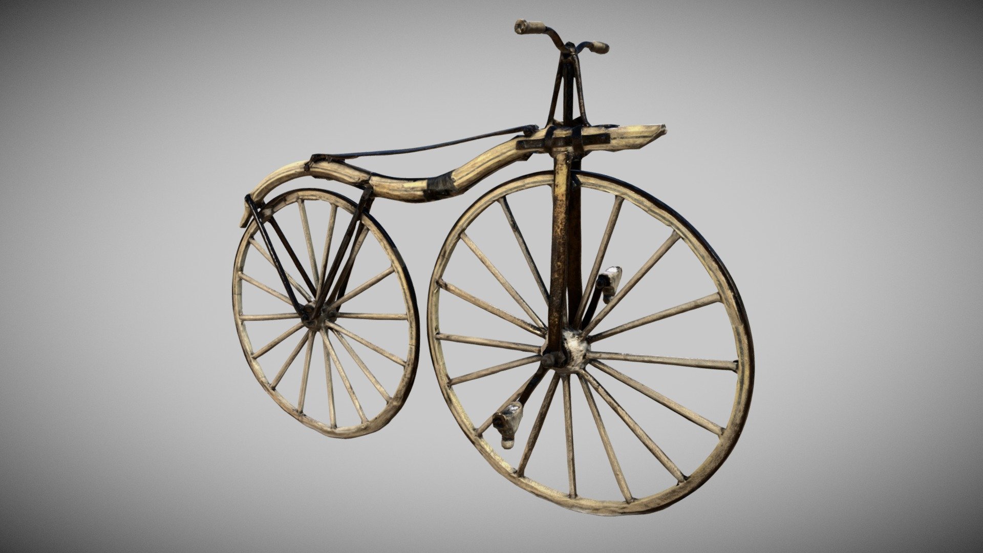 From a nice 3D Scan https://skfb.ly/ZF6S here is the Low Poly Mesh Unwrapped....
Thank'You Alienor org. Conseil des Musees - Velocipede - Download Free 3D model by Francesco Coldesina (@topfrank2013) 3d model