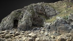 Big Coastal Cliff Scan A drone, formation, line, coast, mountain, big, huge, ocean, cliff, bay, beach, scanned, models, large, shore, various, photoscan, photogrammetry, 3d, scan, stone, rock, sea