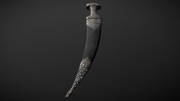 Ancient Indian Dagger ancient, indian, photorealistic, antique, gem, metal, old, scabbard, photorealism, photoreal, oriental, gemstone, amethyst, opal, weapon, knife, sword, dagger, gold