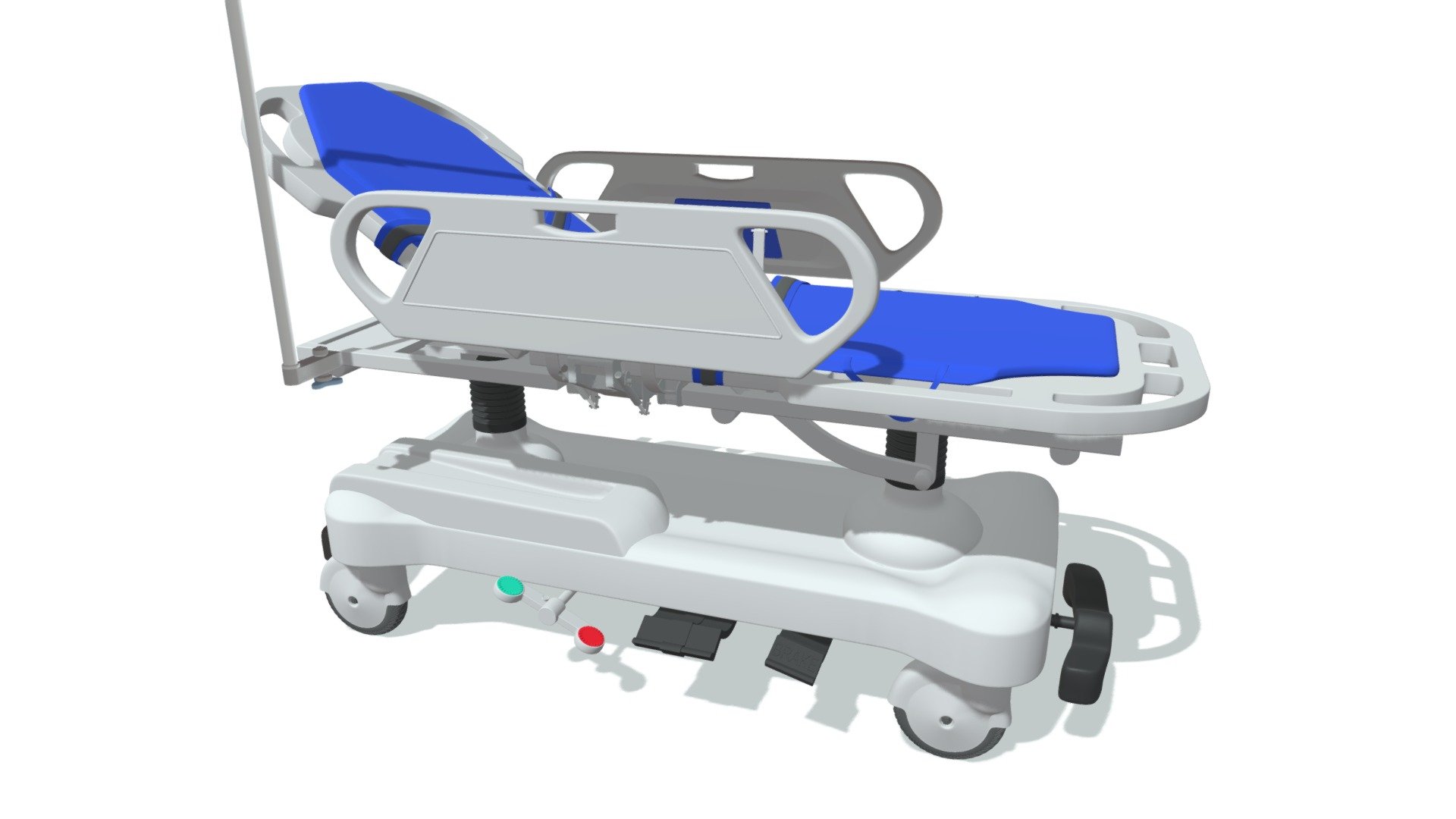 High quality 3d model of ambulance patient transfer stretcher trolley 3d model