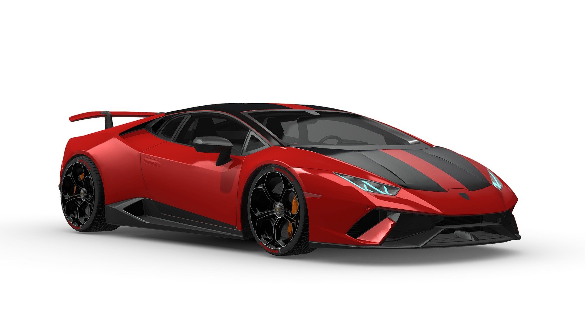 3d model Lamborghini huracan technica red - 3D model by zizian 3d model