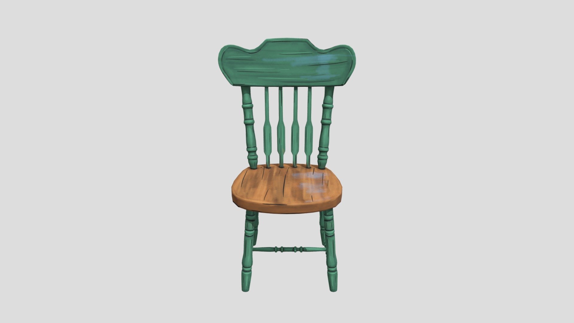 I'm making my kitchen in 3D - Cartoon chair - Download Free 3D model by risuchan 3d model