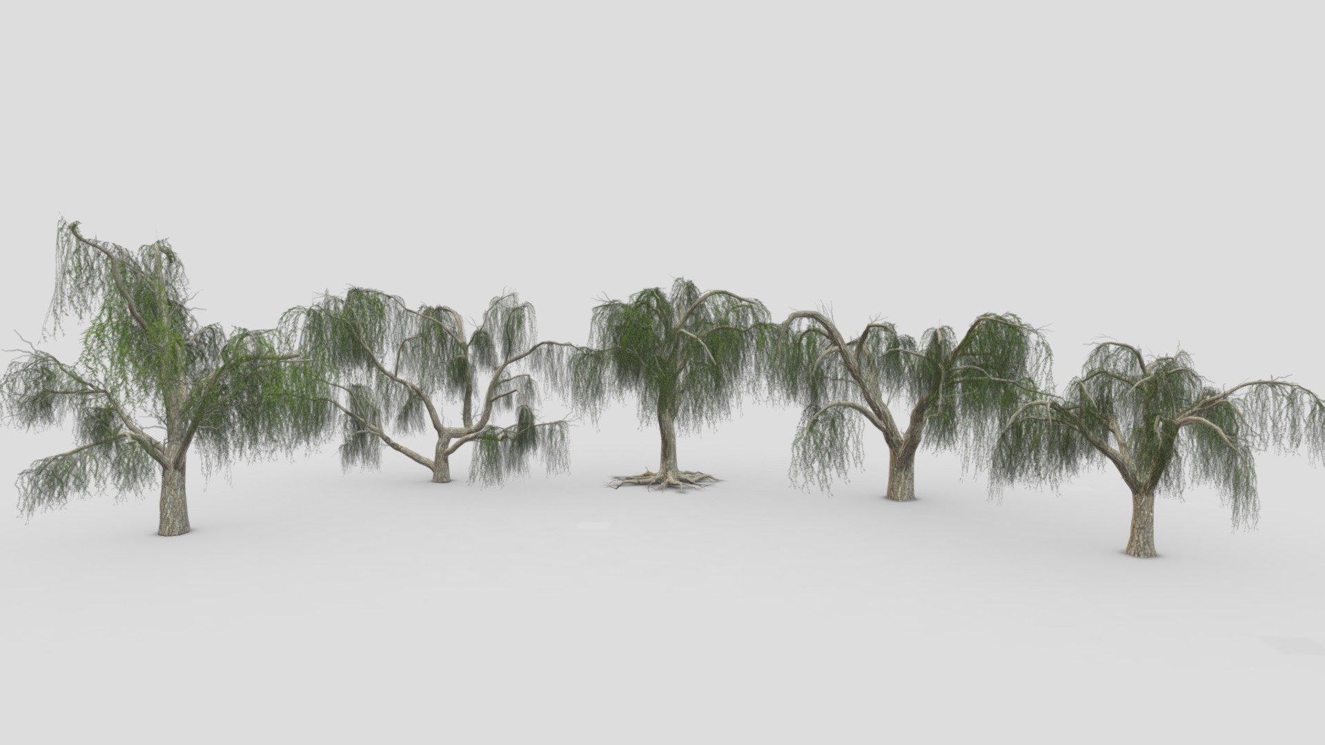 I try to provide low poly model of Weeping Willow tree to use for your game project. I hope this model will be useful for you. This file countains 5 3D low poly models of Weeping willow tree 3d model