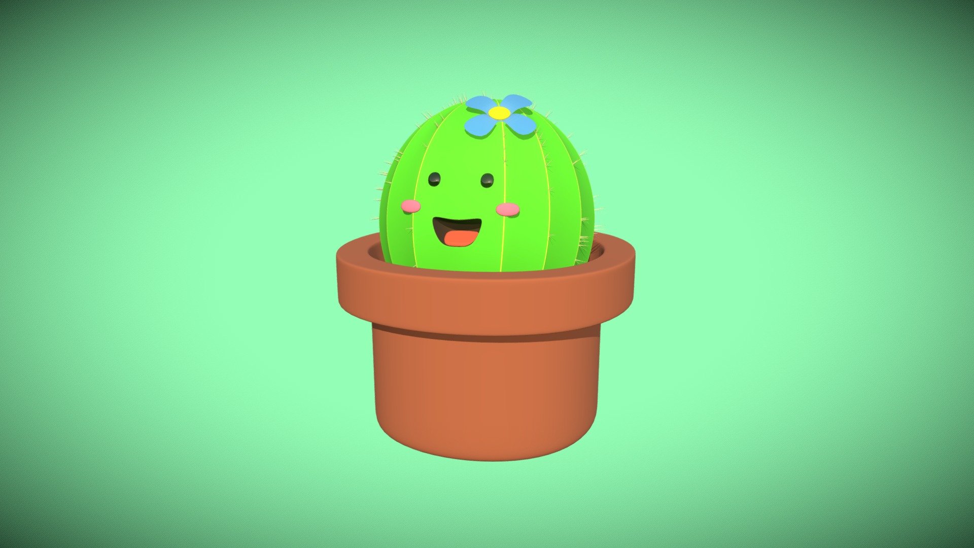 The cutest cactus in the world 3d model