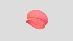 Pink Wool Hat hat, french, winter, cap, cloth, prop, fashion, accessories, pink, woman, fabric, headwear, wool, beret, girl, art, female, lady, noai