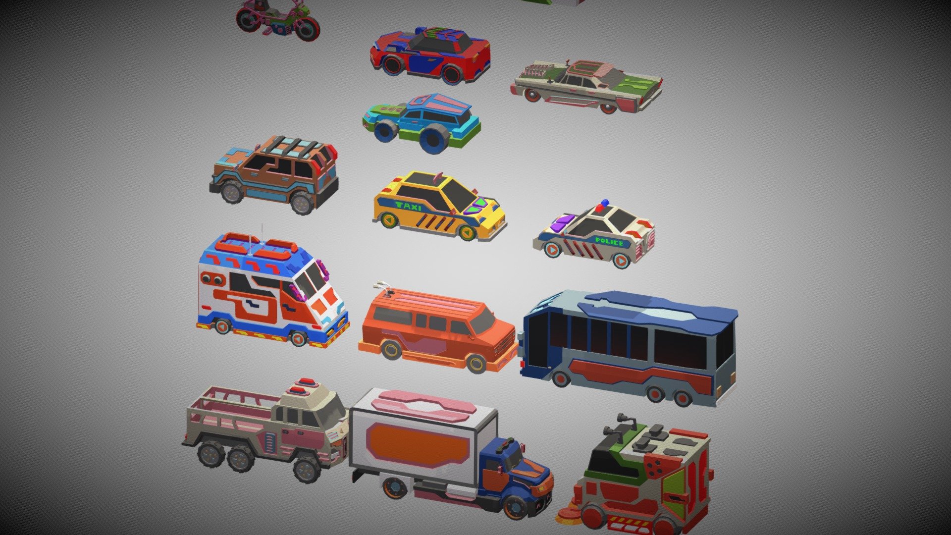 16 low poly scifi vehicles
1meterial texture 
creat in blender 3 - Scifi vehicles pack - Buy Royalty Free 3D model by CGmano (@Mohamed.Moh.Mabkhouti) 3d model