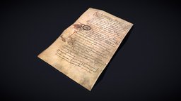 Paper_of_Sacramentaire_de_GelloneFBX medieval, scrolls, clutter, decor