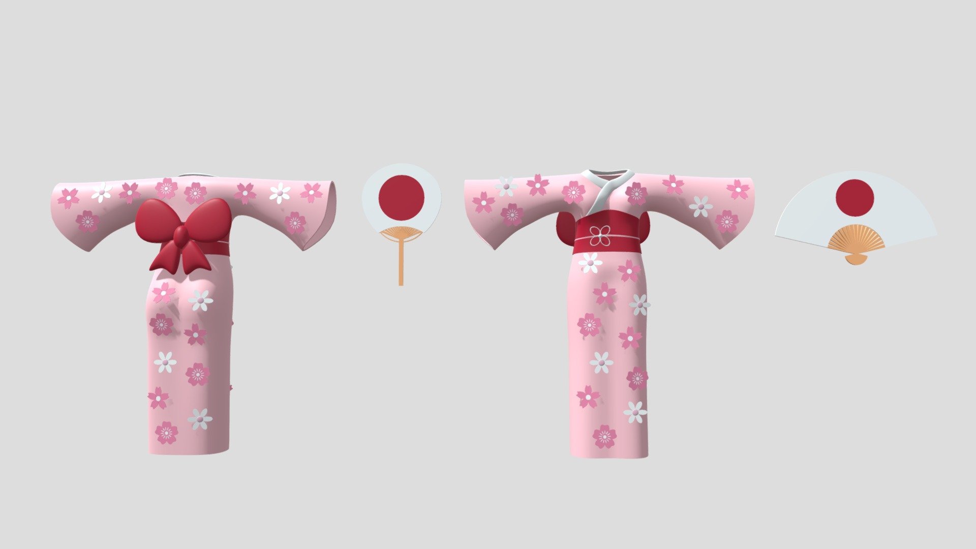 -Cartoon Lovely Japanese Kimono With Hand Fan.

-This project contains 92 objects.

-Subdivision 2 : Verts : 82,220 , Faces : 58,842.

-Subdivision 1 : Verts : 66,464 , Faces : 45,816.

-Materials have the correct names.

-This product was created in Blender 2.8.

-Formats: blend, fbx, obj, c4d, dae, abc, stl, glb,unitypackage.

-We hope you enjoy this model.

-Thank you 3d model