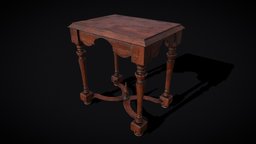 Quality Medieval Elegant End Table wooden, bedroom, dresser, small, side, viking, medieval, furniture, elegant, side-table