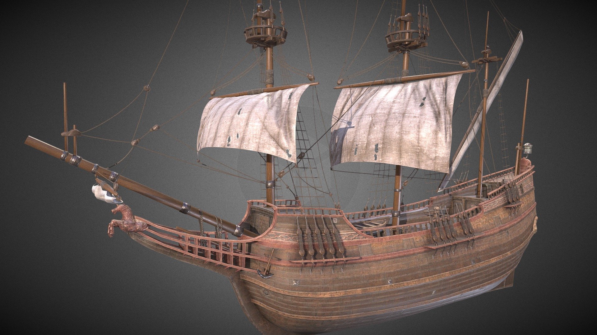 IT IS A OLD PIRATES SHIP WITH VERY HIGH DETAIL, IT IS A HIGH POLY MODEL WITH HD TEXTURES AND DESIGN - Old pirates ship - Buy Royalty Free 3D model by White_sniper 3d model