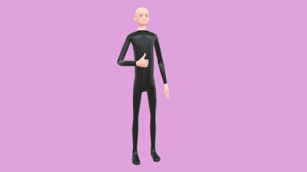 My simple base character.
Fully modeled, rigged and animated in Blender.

Please, do not be offended for his middle finger =)
(it's just the animation etude, i hope it's not looking offensive or rude) - Default Guy - 3D model by romasharf 3d model