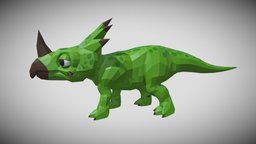 [Low Poly] Styracosaurus animals, dinosaurs, jurassic, styracosaurus, animals-creatures, animals-cute, blender, lowpoly, low, poly, animation, animated, rigged, dino