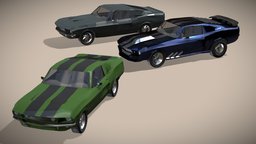 Ford Mustang Shelby 1967 mustang, ford, traffic, road, cobra, sportcar, shelby, american, 1967, auto, coupe, musclecar, ponycar, vehicle, lowpoly, gameasset, car, street, 60ties
