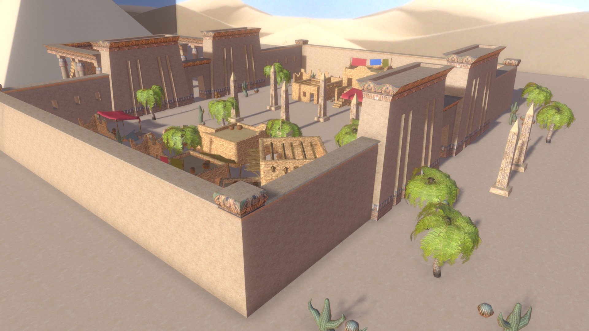 Modular Egpytian Scene with realistic textures - Egypt Scene - 3D model by Canis_Lepophagus 3d model