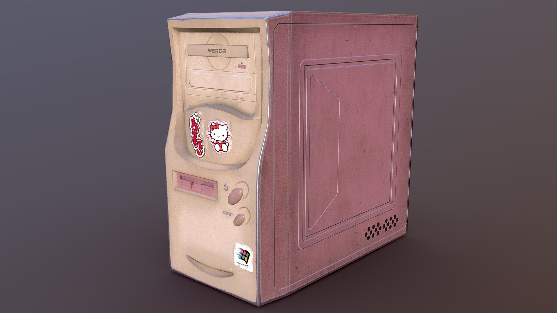 Retro PC which belongs to a teenage girl.

Setting: Japan, late 90's/early 00's.

Owner: Teenage girl, presumably anime fan :D - Retro Computer Case - Low-Poly & Game-Ready - 3D model by Werqa 3d model