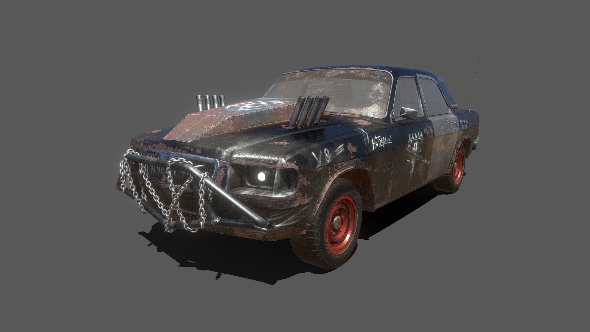 1990-2000s crappy Russian car with V8 engine (inspired by Val Channel). Feedback! - Post-Soviet Necro-car - Download Free 3D model by o4kas 3d model