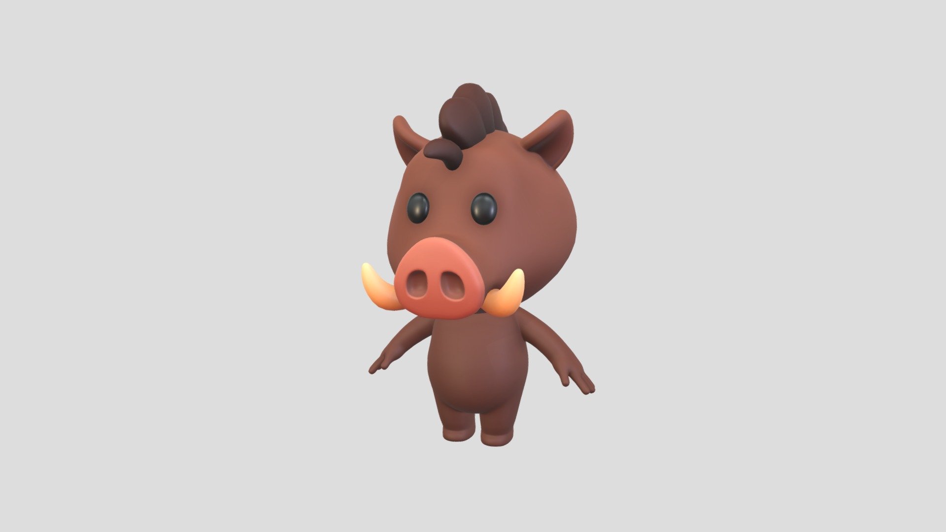 Boar Character 3d model.      
    


File Format      
 
- 3ds max 2021  
 
- FBX  
 
- OBJ  
    


Clean topology    

No Rig                          

Non-overlapping unwrapped UVs        
 


PNG texture               

2048x2048                


- Base Color                        

- Normal                            

- Roughness                         



3,640 polygons                          

3,733 vertexs - Character190 Boar - Buy Royalty Free 3D model by BaluCG 3d model