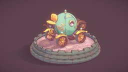Carriage inkscape, handpainted, blender, lowpoly