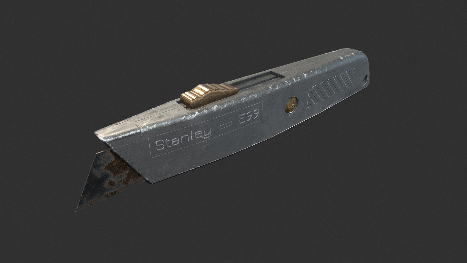 3D model of Used Box Cutter
Resolution of textures: 4096x4096
 - Originally created with 3ds Max 2017
 - Textured created with Substance Painter
 - Unit system is set to centimetre
 - Model is built to real-world scale
 - Rendered in Marmoset Toolbag, 3ds Max Vray, Maya Vray
 - Texture Set: Diffuse, Base Color, IOR, Gloss, Heigh, IOR, Normal, Reflection, Specular

Special notes:

.fbx format is recommended for import in other 3d software. If your software doesn't support .fbx format, please use .3ds format; .obj, format was exported from 3ds Max 3d model