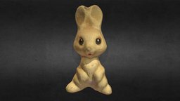Old USSR Soviet Rubber Toy Rabbit Bunny Scan