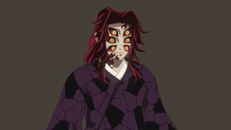 Kokushibo (Demon Slayer) fanart, demon, tutorial, stylised, manga, slayer, character, male, anime, kimetsunoyaiba, kokushibo, noai