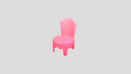 Furniture002 Chair toon, kid, prop, seat, throne, furniture, pink, print, melt, cartoon, chair, design, decoration, plastic, interior, noai