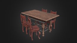 Old table and chair set
