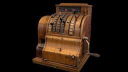 Old cash register mechanical, money, vintage, old, cash, cashregister, lzcreation, cash-register, photogrammetry, shop