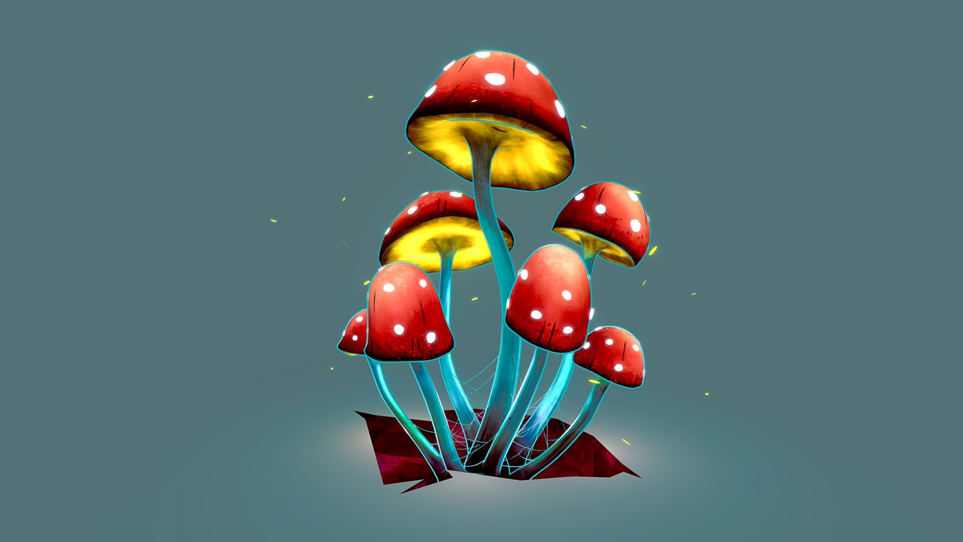 This was really chill and enjoyable project :) The focus was on practising texture drawing and grease pencil in Blender.
The basic inspiration came from art of Natasja van Gestel

Hope you guys will like it! :)


Model and textured in Blender
 - Glowing Mushrooms - 3D model by martaesz 3d model