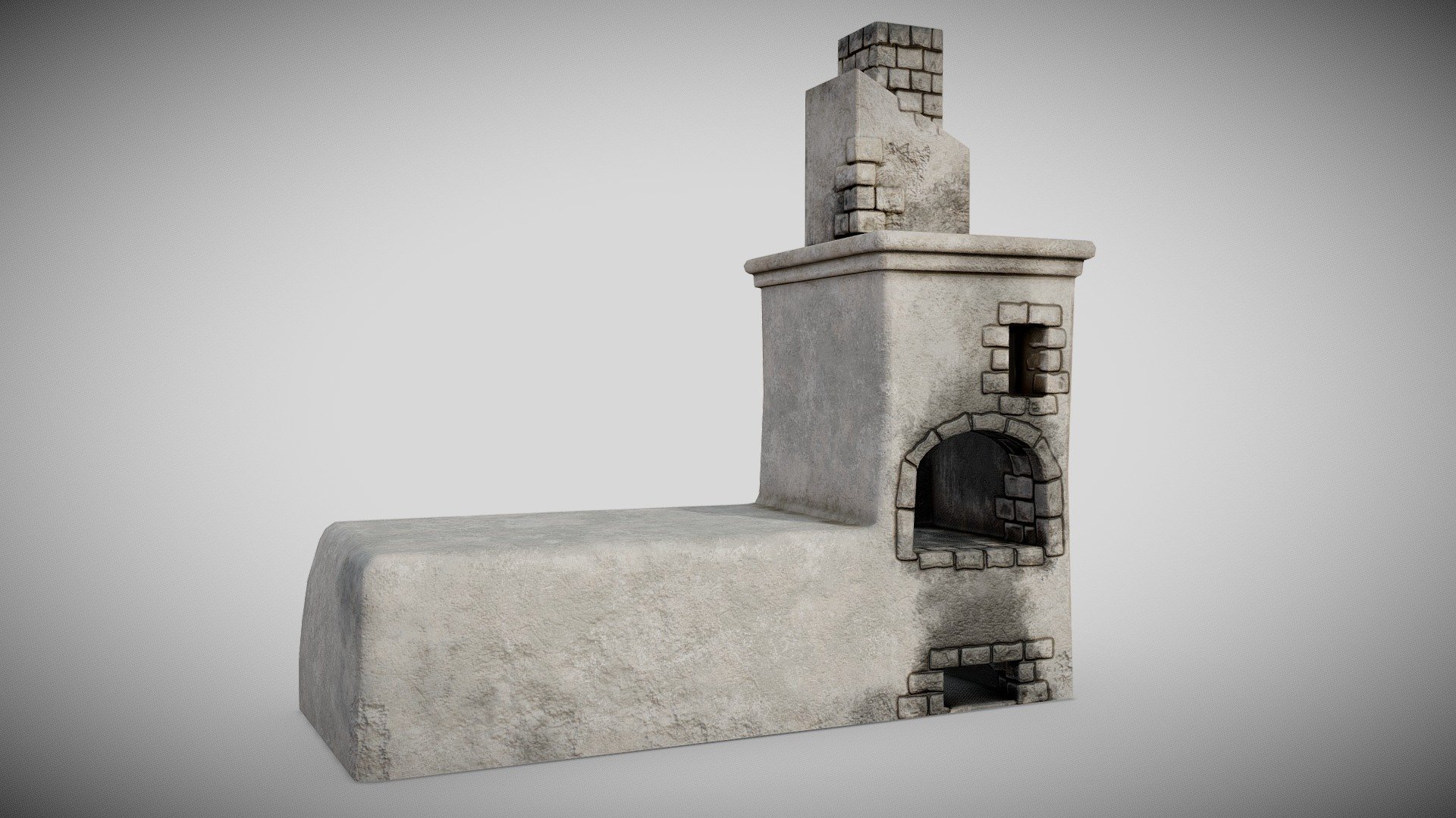 old brick stove Furnace er1 - Buy Royalty Free 3D model by flawlessnormals 3d model