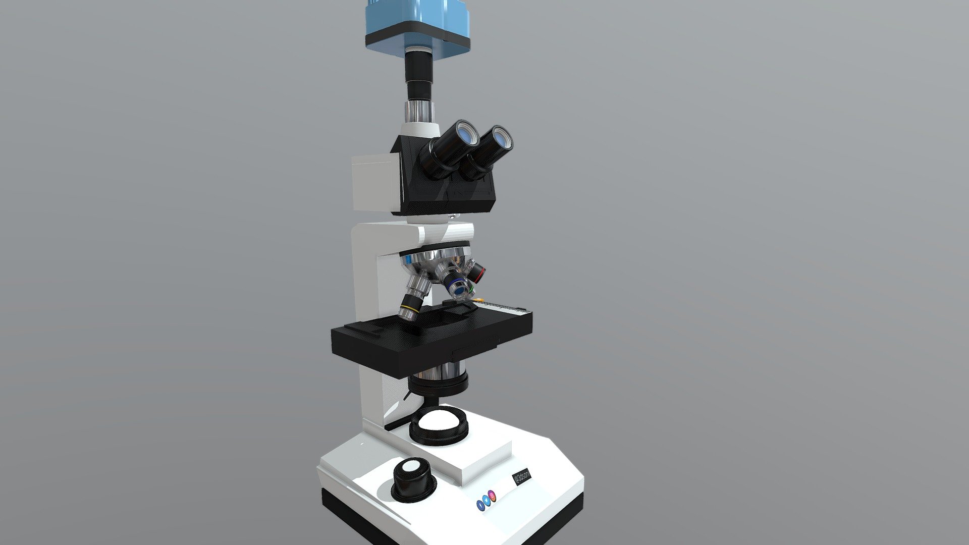Compound Microscope: A microscope with a high resolution and uses two sets of lenses providing a 2-dimensional image of the sample 3d model