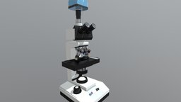 Microscope microscope, textures, materials, lens, science, render, blender, technology, blender-cycles, compound-microscope