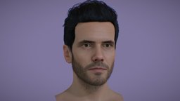 realistic head Antoine face, hair, people, sss, realistic, head