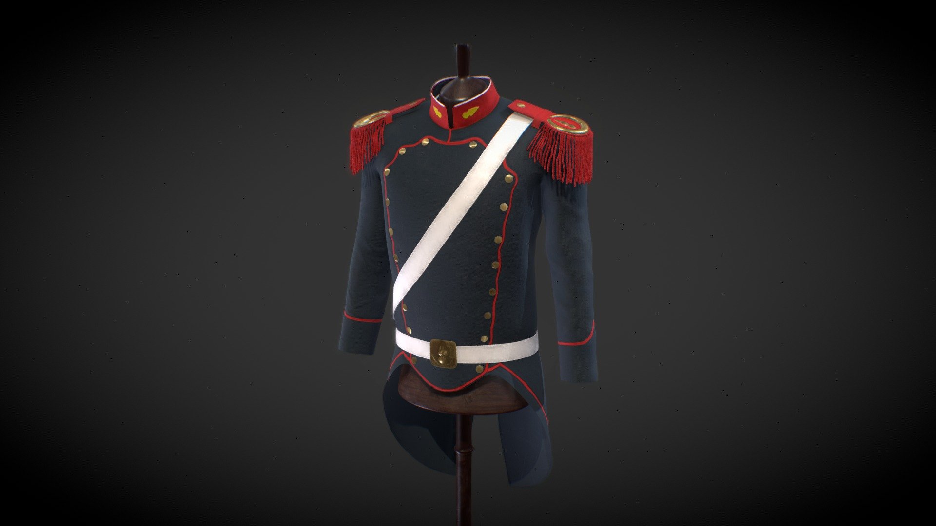 3D Low-Poly model of a Argentine Mounted Grenadier uniform.

The Regiment of Mounted Grenadiers (Spanish: Regimiento de Granaderos a Caballo) is the name of two Argentine Army regiments of two different time periods: a historic regiment that operated from 1812 to 1826, and a modern cavalry unit that was organized in 1903. 
The first Regiment of Mounted Grenadiers, formed in 1812, fought in the Argentine War of Independence under José de San Martín, and the Cisplatine War, subsequently becoming the Presidential bodyguard in 1825.
The second Regiment of Mounted Grenadiers was formed in 1903, and serves as the national ceremonial unit 3d model