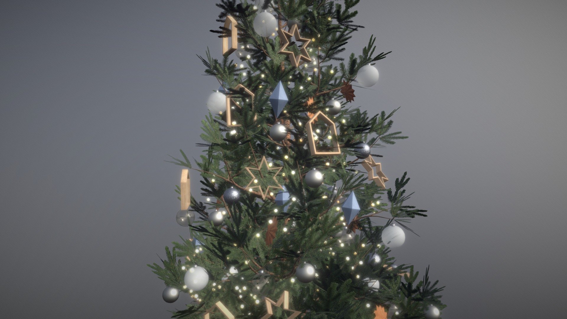 Detailed model of a Christmas tree with toys in a scandi style.

A lettuce-green spruce with Christmas decorations will brighten up any interior. And also add a festive mood to your 3D project or game:)

Model consists of 54k faces / 83k triangles, uses detailed 2048*2048px textures of fir branches and ready to use in blend format.







If you want more Christmas trees - look at my models ^.^ - Christmas tree in scandi style - Buy Royalty Free 3D model by tochechka 3d model