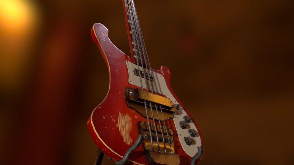 An old, used and abused Rickenbacker 4001 Bass.

Two 2k Materials, textured with Substance Painter 3d model