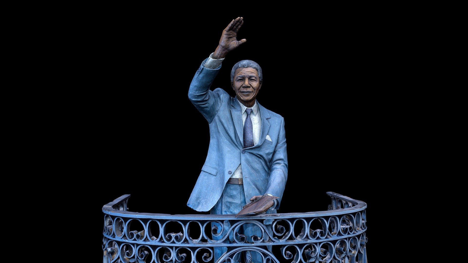Nelson Mandela statue at the Cape Town City Hall installed in 2018
8 laser scans Z+F 5010X
180 images Nikon D7200 28mm
Reality Capture
Audio from: https://youtu.be/-Qj4e_q7_z4 - Nelson Mandela - 3D model by Zamani Project (@zamaniproject) 3d model