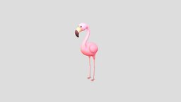 Character304 Flamingo toon, cute, bird, mascot, pink, zoo, flamingo, character, cartoon, animal
