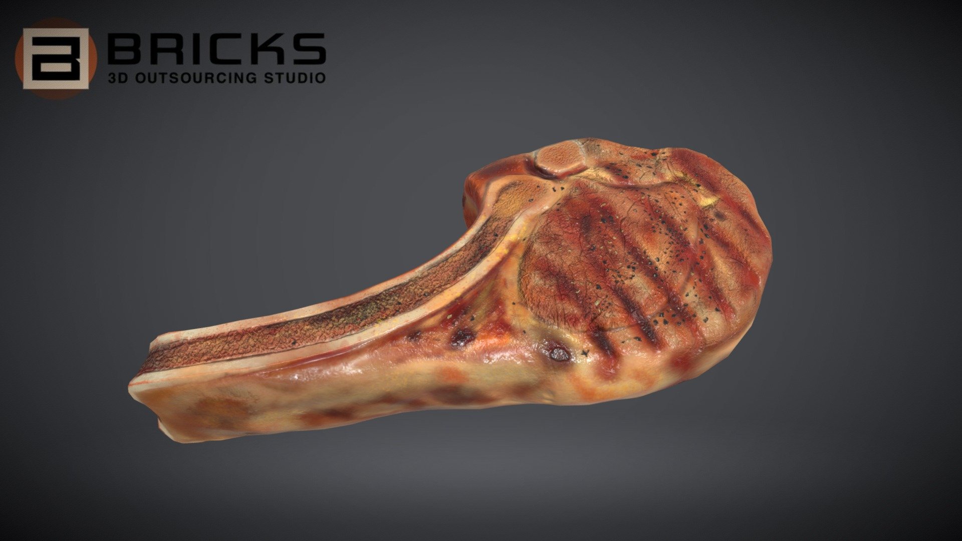 PBR Food Asset:
Tomahawk
Polycount: 2592
Vertex count: 1298
Texture Size: 2048px x 2048px
Normal: OpenGL

If you need any adjust in file please contact us: team@bricks3dstudio.com

Hire us: tringuyen@bricks3dstudio.com
Here is us: https://www.bricks3dstudio.com/
        https://www.artstation.com/bricksstudio
        https://www.facebook.com/Bricks3dstudio/
        https://www.linkedin.com/in/bricks-studio-b10462252/ - Tomahawk - Buy Royalty Free 3D model by Bricks Studio (@bricks3dstudio) 3d model