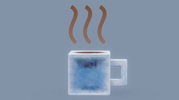 Ice Coffee cube, drink, coffee, ice, christmas, blocky, mug, beverage, java, frosty, cocoa, chilled, sketchfabweeklychallenge, lowpoly, blender3d
