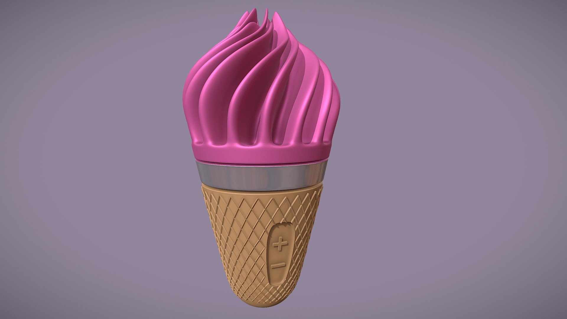 The rounded tip of the waffle cone consists of delicate silicone tongues-petals that spin in a circle at 3 speeds and gentle stimulation will lead you straight to the climax. 

I made this interesting model for printing for my jewelry store 3d model