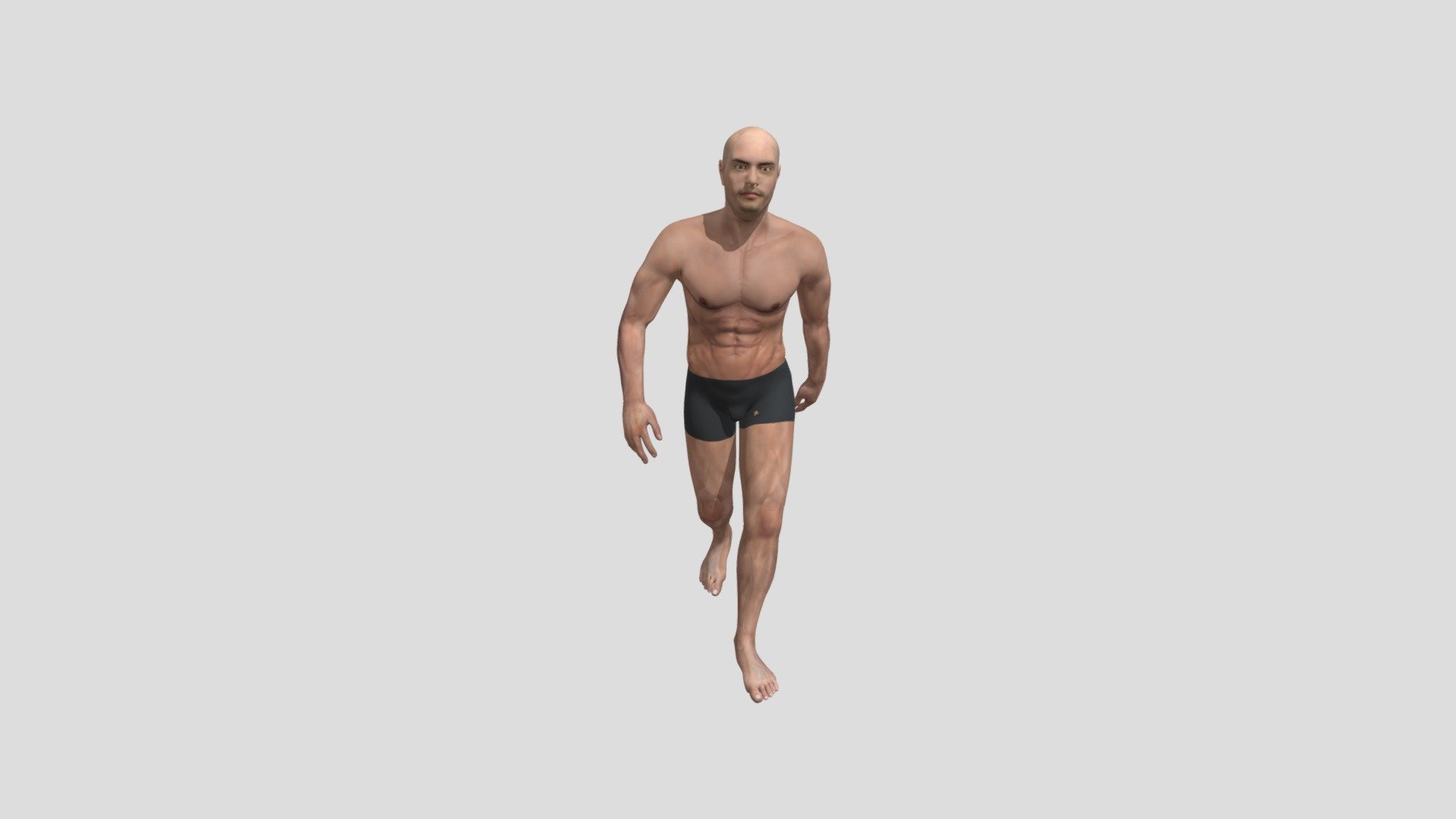 Realistic, rigged and animated man character. High detailed textures (8192 x). 

Real-world scale




objects named and organized in layer explorer

rigged and animated with biped

walk, run and wrestling position animations. 

Skin modifier

Eye orientation constraint

Jaw bone lowers lower teeth for use with morph expressions

Eye-lash geometry and bones

Eye reflection

Various face expressions with Morpher modifier

compatible with Mocap data

no genitals 

gums, tongue and teeth shape and texture

real-world scale 

Polygon Faces: 

body: 30278
single upper eye-lashes: 1750
single lower eye-lashes: 1650
upper teeth: 5862 
lower teeth: 5496
tongue: 856
gums: 6064

Available file formats:

Made in 3ds max but only FBX  2016/2017 format here for now until I upgrade account.

FBX files have mapping coordinates, basic rig, skin, morpher modifier, and animations in separate fbx files. 

Max, FBX animated and OBJ files! - Athleticus - 3D animated man model - Buy Royalty Free 3D model by virtual_creator 3d model